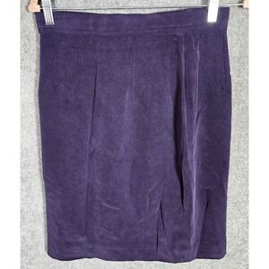 Dana Buchman SILK Straight Pencil Skirt‎ Womens Size 10 Purple Lined Back Vent